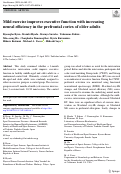 Cover page of Mild exercise improves executive function with increasing neural efficiency in the prefrontal cortex of older adults.