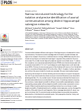 Cover page: Narrow microtunnel technology for the isolation and precise identification of axonal communication among distinct hippocampal subregion networks