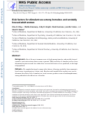 Cover page: Risk factors for stimulant use among homeless and unstably housed adult women