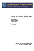 Cover page: Long Term Effects of Head Start