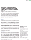 Cover page: Instructional Influencers: Teaching Professors as Potential Departmental Change Agents in Diversity, Equity, and Inclusion.