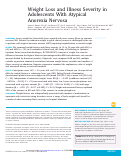 Cover page: Weight Loss and Illness Severity in Adolescents With Atypical Anorexia Nervosa.