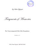 Cover page: Fragments of Memories for solo alto saxophone