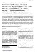 Cover page: Undocumented Mexican mothers of children with autism: navigating the health care and educational service systems