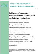 Cover page: Influence of occupancy - oriented interior cooling load on building cooling load:
