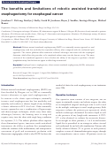 Cover page: The benefits and limitations of robotic assisted transhiatal esophagectomy for esophageal cancer