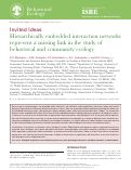 Cover page: Hierarchically embedded interaction networks represent a missing link in the study of behavioral and community ecology