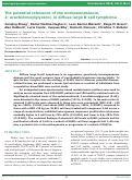 Cover page: The potential relevance of the endocannabinoid, 2-arachidonoylglycerol, in diffuse large B-cell lymphoma.