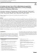 Cover page: A Guideline for Open-Source Tools to Make Medical Imaging Data Ready for Artificial Intelligence Applications: A Society of Imaging Informatics in Medicine (SIIM) Survey.