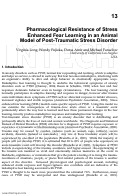 Cover page: Pharmacological resistance of stress enhanced fear learning in an animal model of post-traumatic stress disorder.