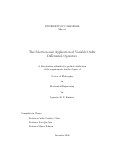 Cover page: The selection and application of variable order differential operators