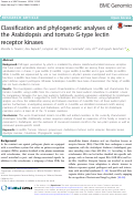 Cover page: Classification and phylogenetic analyses of the Arabidopsis and tomato G-type lectin receptor kinases.