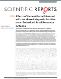 Cover page: Effects of Cement Paste Enhanced with Iron-Based Magnetic Particles on an Embedded Small Resonator Antenna