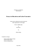 Cover page: Essays in Education and Labor Economics