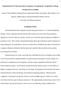 Cover page: Regulating Private Pharmaceutical Companies: Navigating the Complexities of Drug Pricing and Accessibility