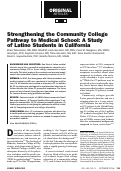 Cover page: Strengthening the Community College Pathway to Medical School: A Study of Latino Students in California.