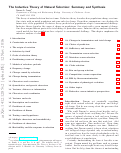 Cover page: The inductive theory of natural selection: summary and synthesis