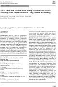 Cover page: A US Time and Motion Pilot Study of Nebulized COPD Therapy in an Inpatient and a Long-Term Care Setting.