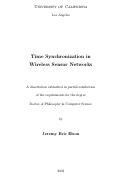 Cover page: Time Synchronization in Wireless Sensor Networks