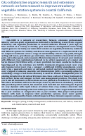 Cover page: CAL-collaborative organic research and extension network: on-farm research to improve strawberry/ vegetable rotation systems in coastal California