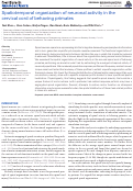 Cover page: Spatiotemporal Organization of Neuronal Activity in the Cervical Cord of Behaving Primates