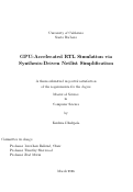 Cover page of GPU-Accelerated RTL Simulation via Synthesis-Driven Netlist Simplification