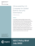Cover page of China and the U.S. Compete for Global Techno-Security Dominance