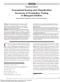 Cover page: Conceptual Scoring and Classification Accuracy of Vocabulary Testing in Bilingual Children