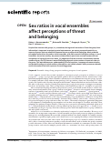 Cover page of Sex ratios in vocal ensembles affect perceptions of threat and belonging