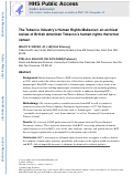 Cover page: Tobacco industry’s human rights makeover: an archival review of British American Tobacco’s human rights rhetorical veneer