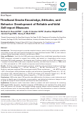 Cover page: Thirdhand Smoke Knowledge, Attitudes, and Behavior: Development of Reliable and Valid Self-report Measures.