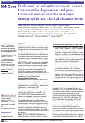 Cover page: Preference of mHealth versus in-person treatment for depression and post-traumatic stress disorder in Kenya: demographic and clinical characteristics.