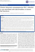 Cover page: Viremic long-term nonprogressive HIV-1 infection is not associated with abnormalities in known Nef functions