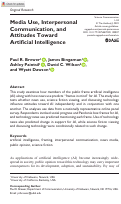 Cover page: Media Use, Interpersonal Communication, and Attitudes Toward Artificial Intelligence