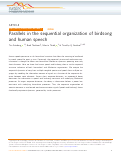 Cover page: Parallels in the sequential organization of birdsong and human speech