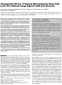 Cover page: Therapeutic Effects of Human Mesenchymal Stem Cells in Ex Vivo Human Lungs Injured with Live Bacteria