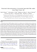 Cover page: Structural characterization of terrestrial microbial Mn oxides from Pinal Creek, AZ