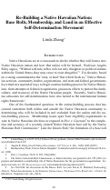 Cover page: Re-Building a Native Hawaiian Nation: Base Rolls, Membership, and Land in an Effective Self-Determination Movement