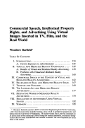Cover page: Commercial Speech, Intellectual Property Rights, and Advertising Using Virtual Images Inserted in TV, Film, and the Real World
