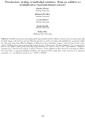 Cover page: Preschoolers writing of multidigit numbers: From an additive to multiplicative representational system?