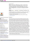 Cover page: Mass recovery following caloric restriction reverses lipolysis and proteolysis, but not gluconeogenesis, in insulin resistant OLETF rats