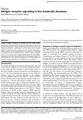 Cover page: Antigen receptor signaling in the rheumatic diseases