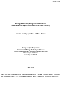 Cover page: Energy efficiency programs and policies in the industrial sector in industrialized 
countries