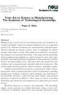 Cover page: From Art to Science in Manufacturing: The Evolution of Technological Knowledge
