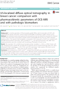 Cover page: US-localized diffuse optical tomography in breast cancer: comparison with pharmacokinetic parameters of DCE-MRI and with pathologic biomarkers