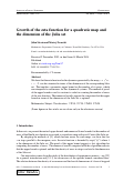 Cover page: Growth of the zeta function for a quadratic map and the dimension of the Julia set