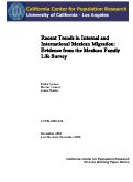 Cover page: Recent Trends in Internal and International Mexican Migration: Evidence from the Mexican Family Life Survey