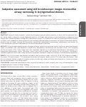 Cover page: Subjective assessment using still bronchoscopic images misclassifies airway narrowing in laryngotracheal stenosis