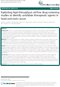 Cover page: Exploiting high-throughput cell line drug screening studies to identify candidate therapeutic agents in head and neck cancer