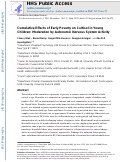 Cover page: Cumulative effects of early poverty on cortisol in young children: Moderation by autonomic nervous system activity